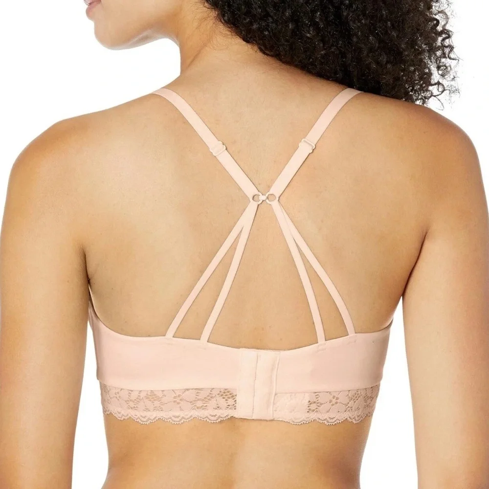 Maidenform Pure Comfort Lace Bralette, Our Best Longline Bralette Pink Size 36D